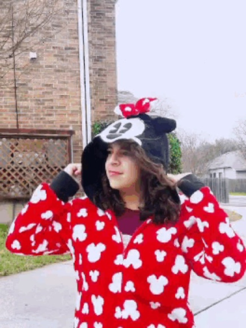 Disney Red and White Minnie Mouse Hooded Costume onesie